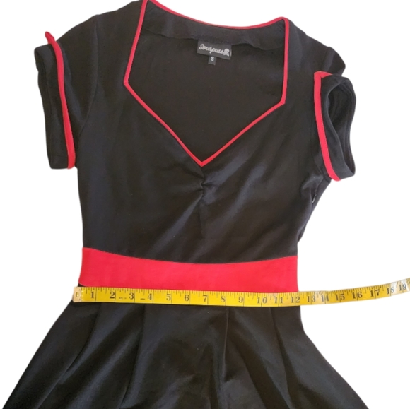 SOURPUSS Dollface Black With Red Rose Detail & Trim (S) - Picture 13 of 14